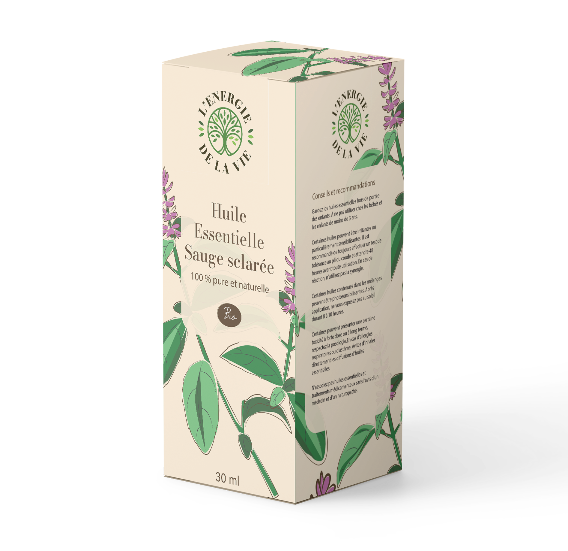 packaging sauge sclarée- lenergie de la vie